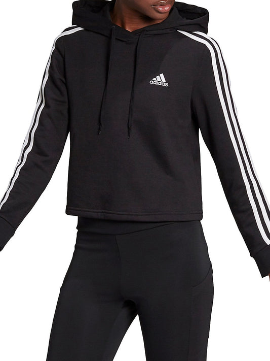 ESSENTIAL 3 STRIPE CROP HOODIE