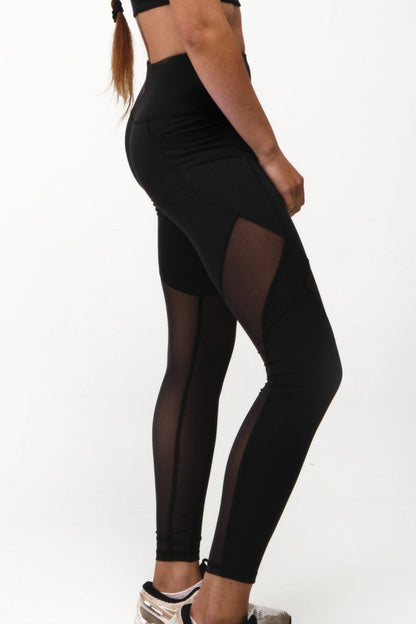 High-Rise Mesh Legging With Pockets