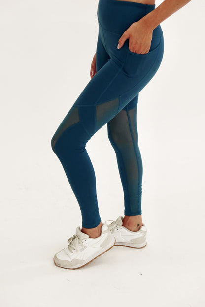 High-Rise Mesh Legging With Pockets