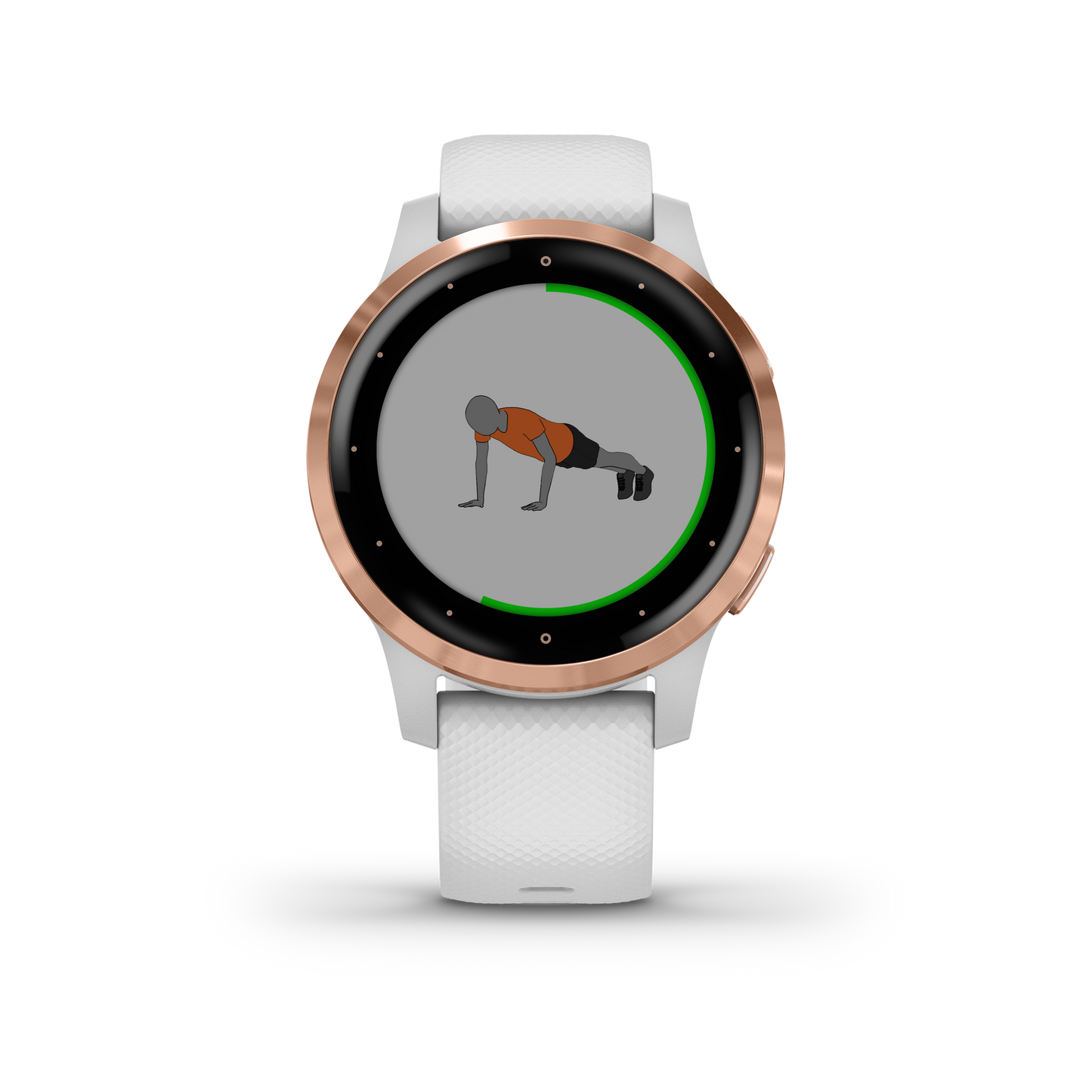 Vívoactive® 4S
Rose Gold Stainless Steel Bezel With White Case And Silicone Band