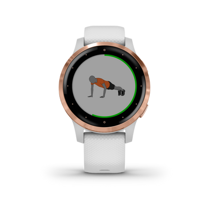 Vívoactive® 4S
Rose Gold Stainless Steel Bezel With White Case And Silicone Band