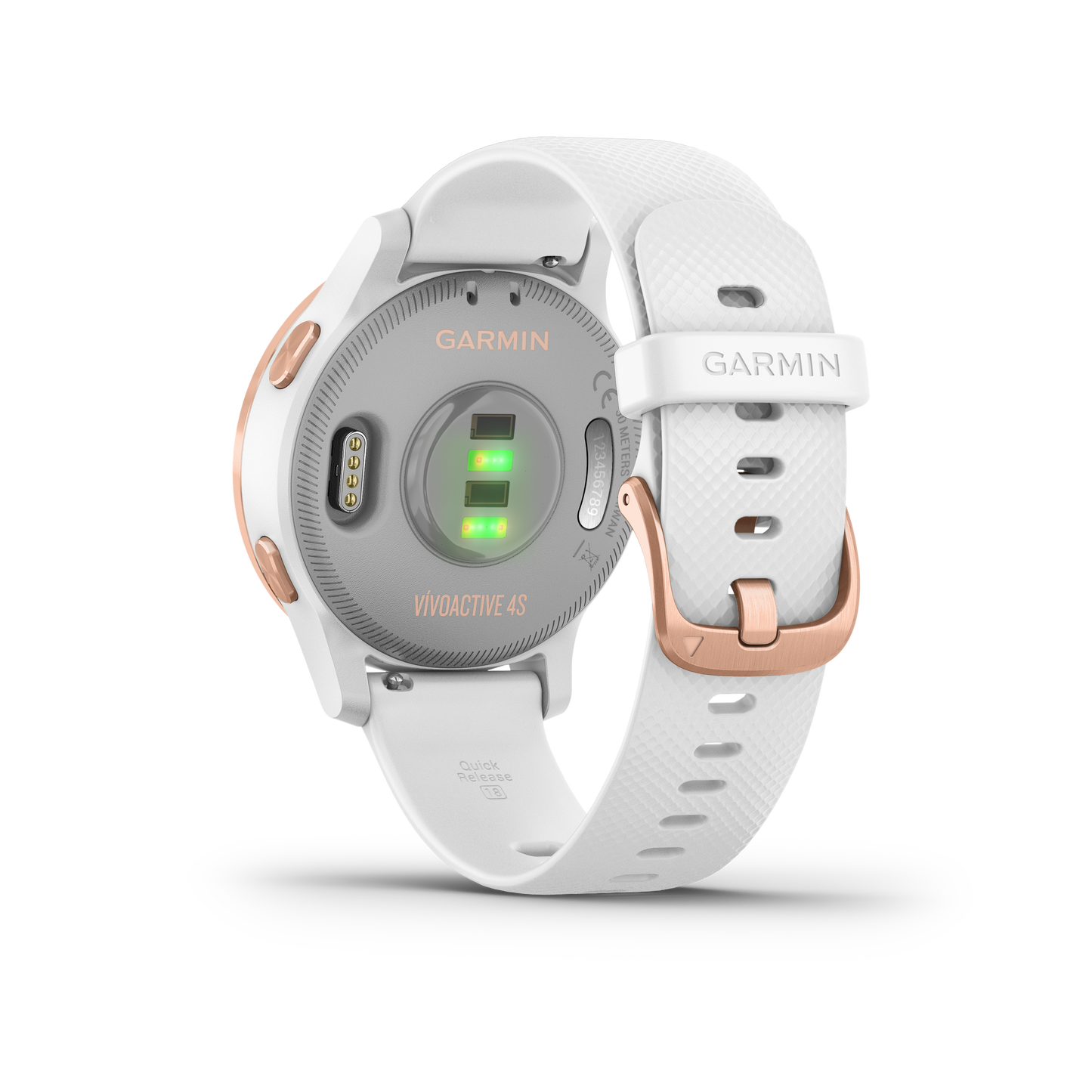 Vívoactive® 4S
Rose Gold Stainless Steel Bezel With White Case And Silicone Band