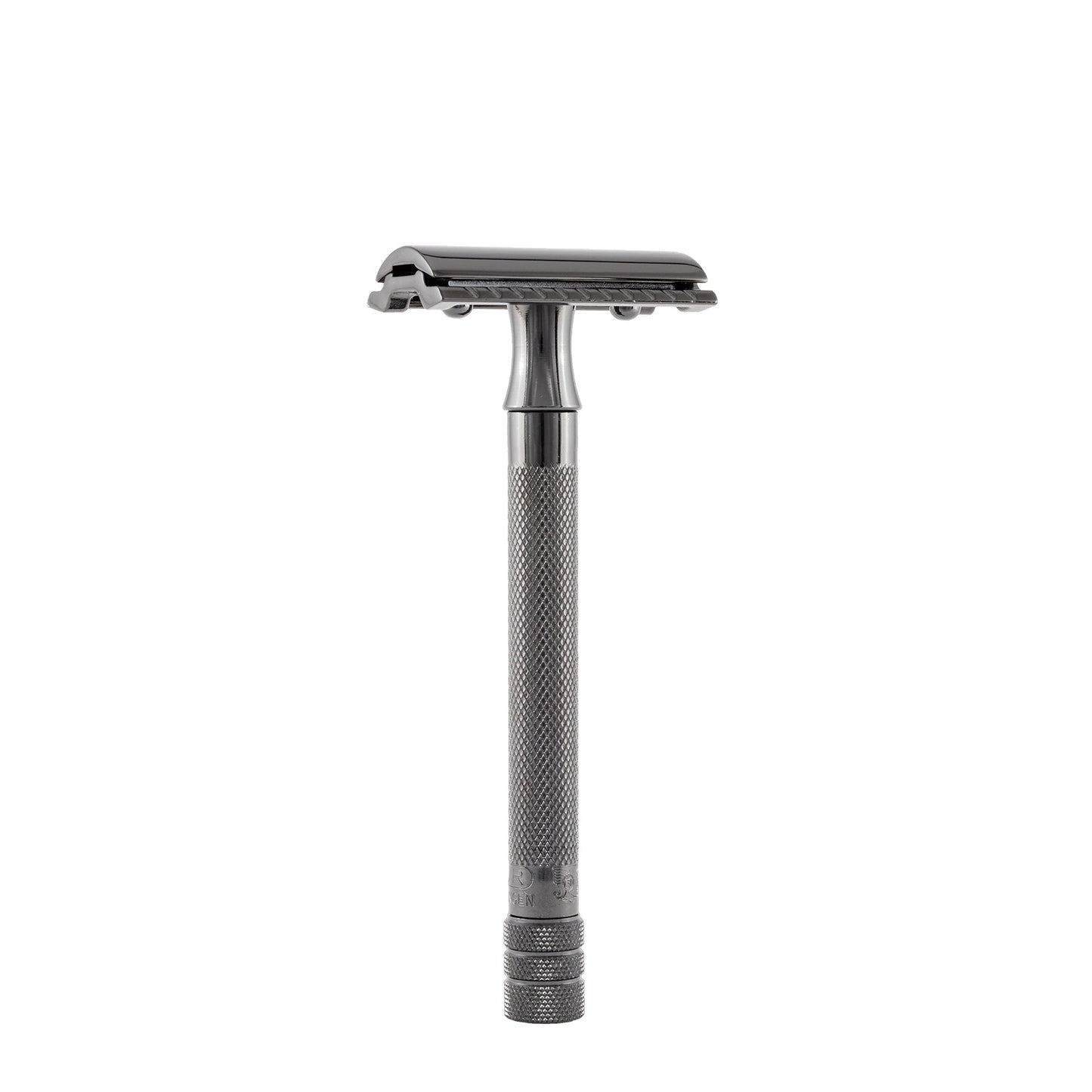 Merkur 23B Double Edge Safety Razor, Straight Cut, Extra Long Handle, Black PVD Coated