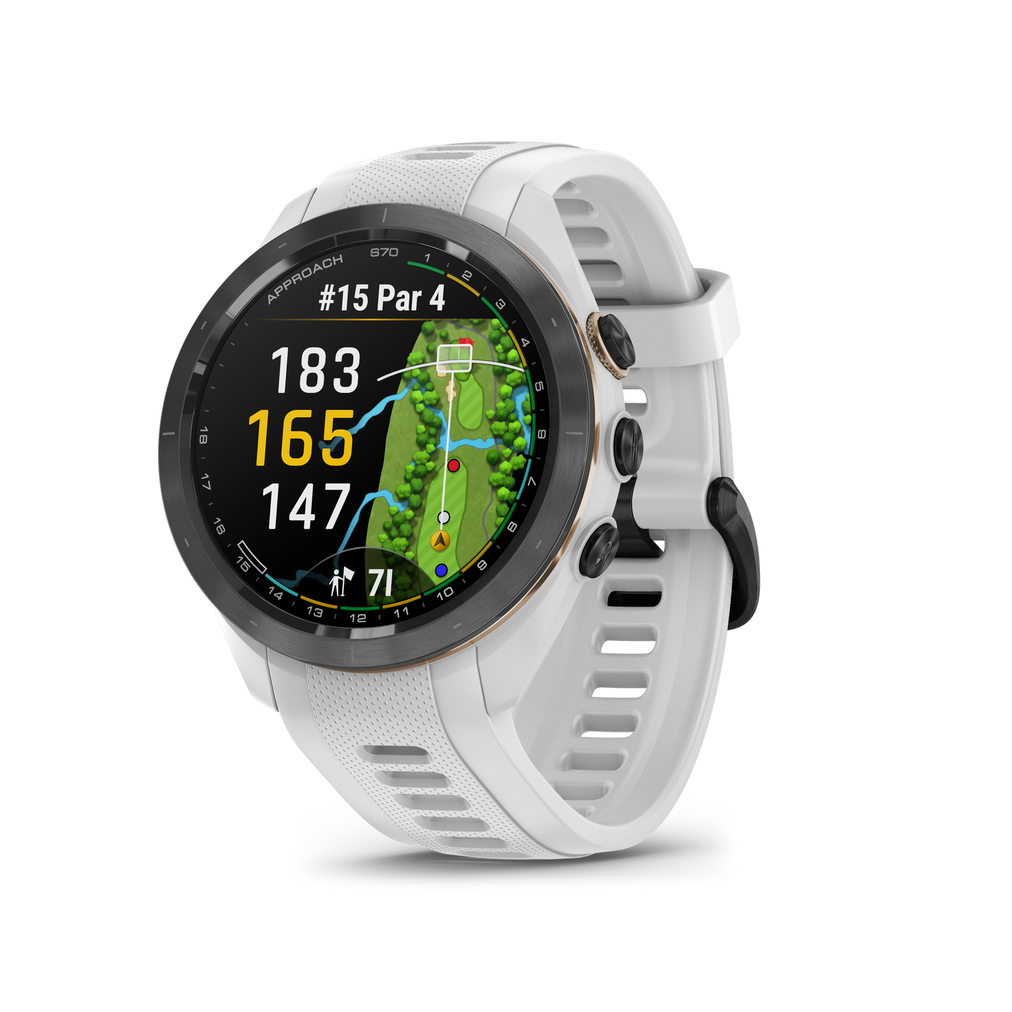 Approach® S70 Black Ceramic Bezel With White Silicone Band