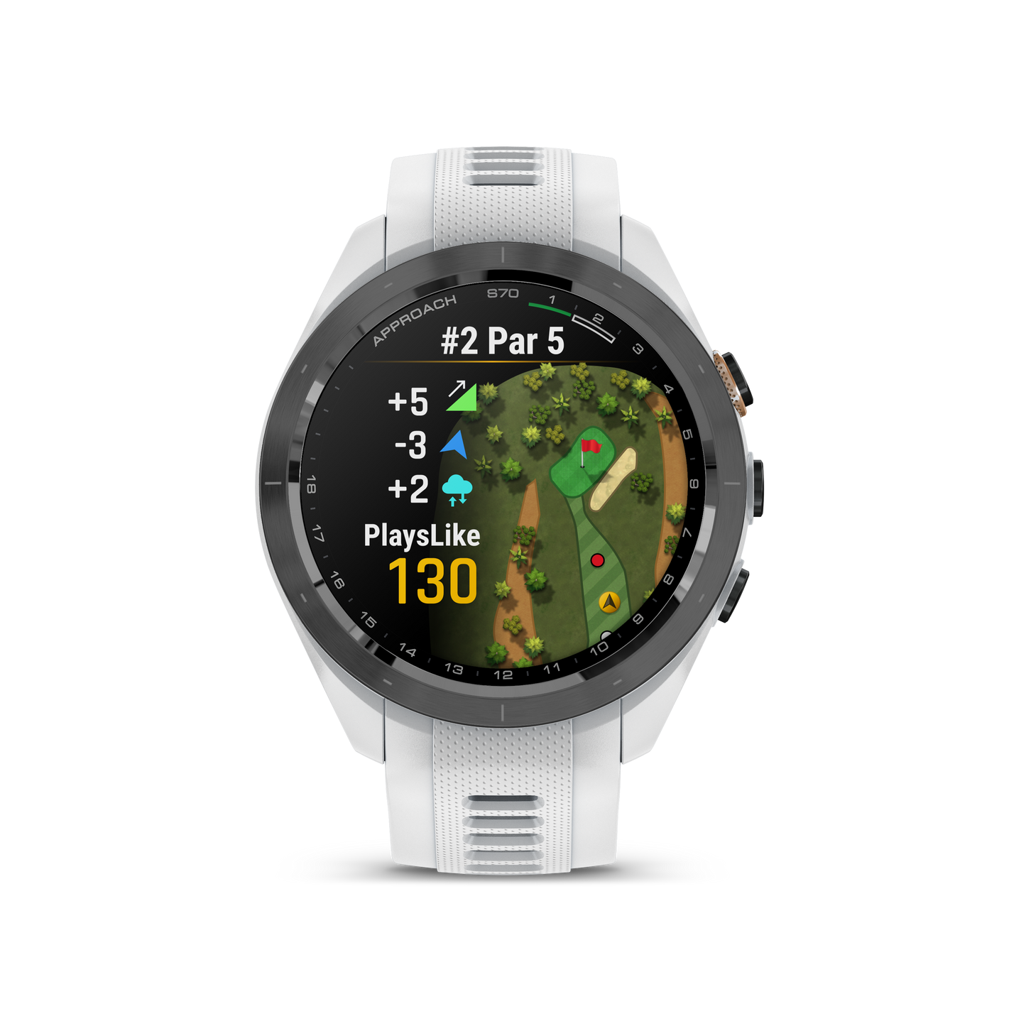 Approach® S70 Black Ceramic Bezel With White Silicone Band