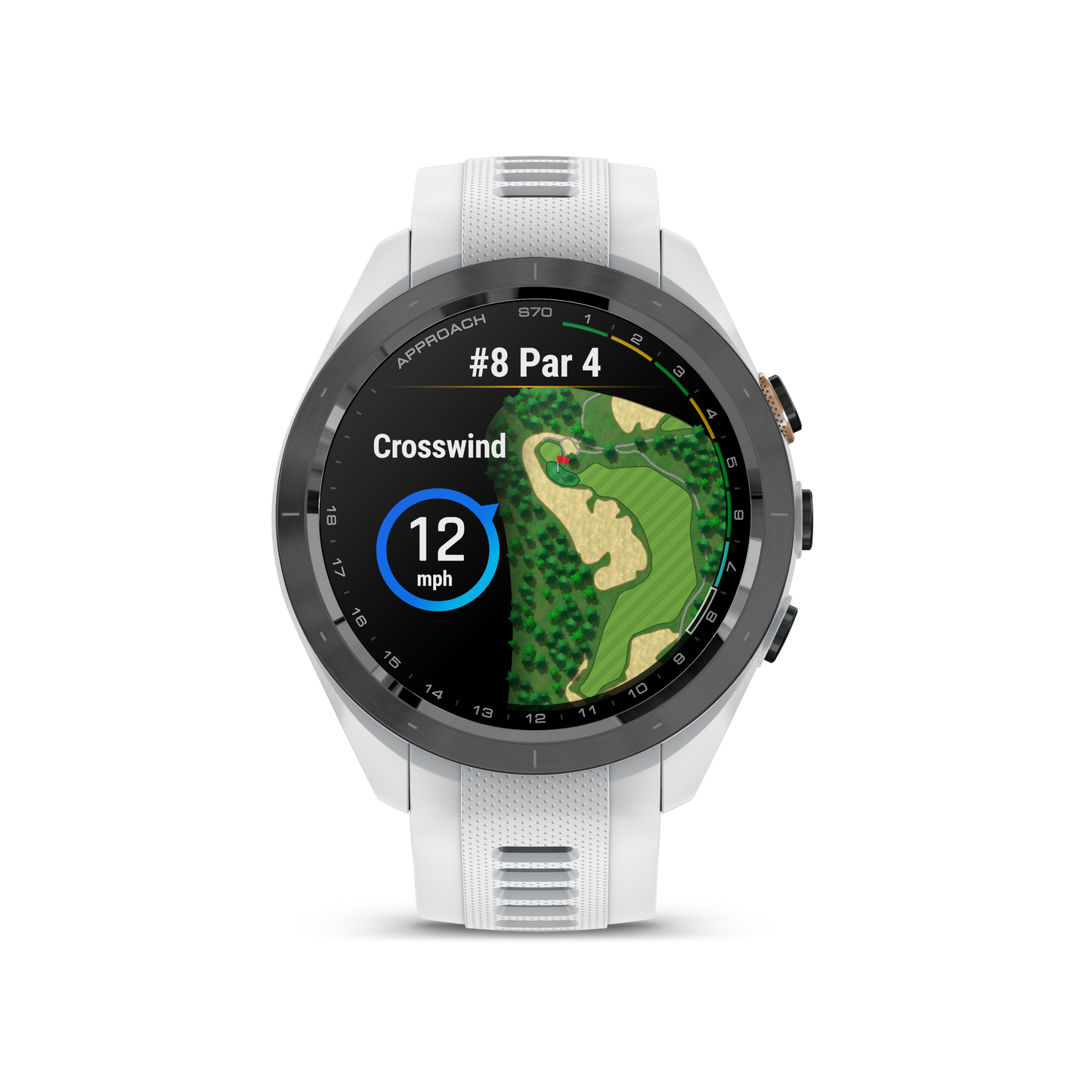 Approach® S70 Black Ceramic Bezel With White Silicone Band