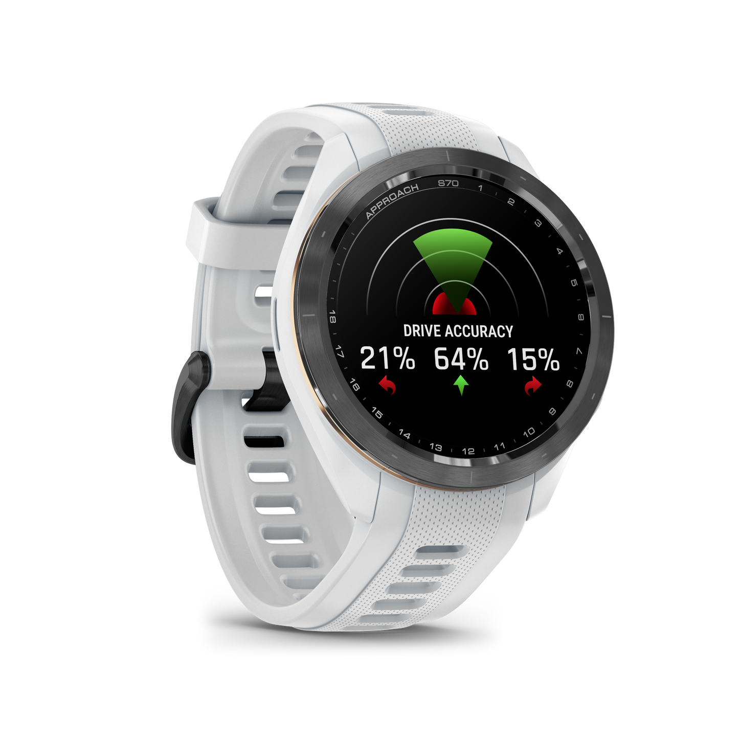 Approach® S70 Black Ceramic Bezel With White Silicone Band