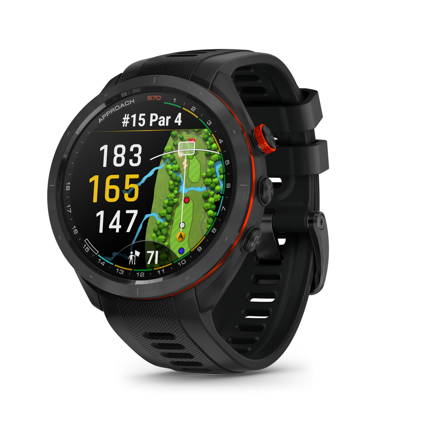 Approach® S70 Black Ceramic Bezel With Black Silicone Band