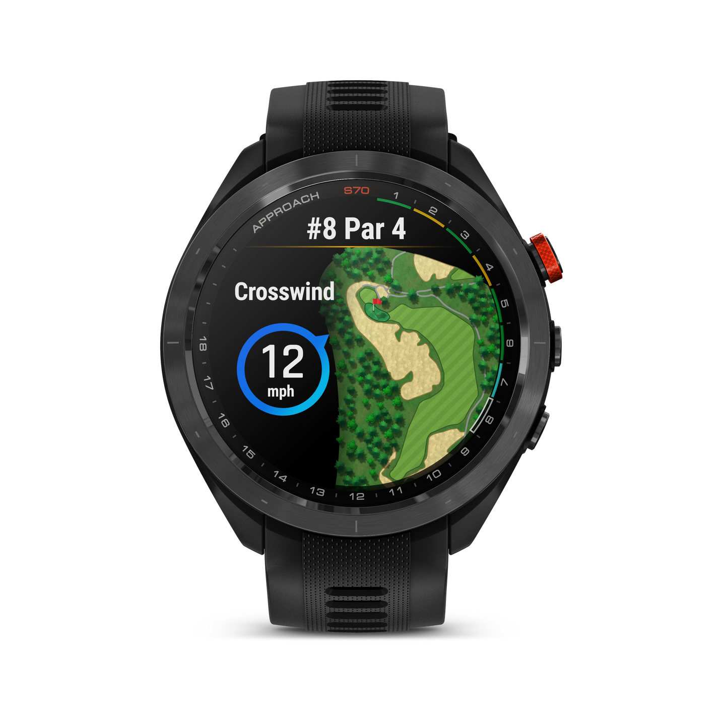 Approach® S70 Black Ceramic Bezel With Black Silicone Band