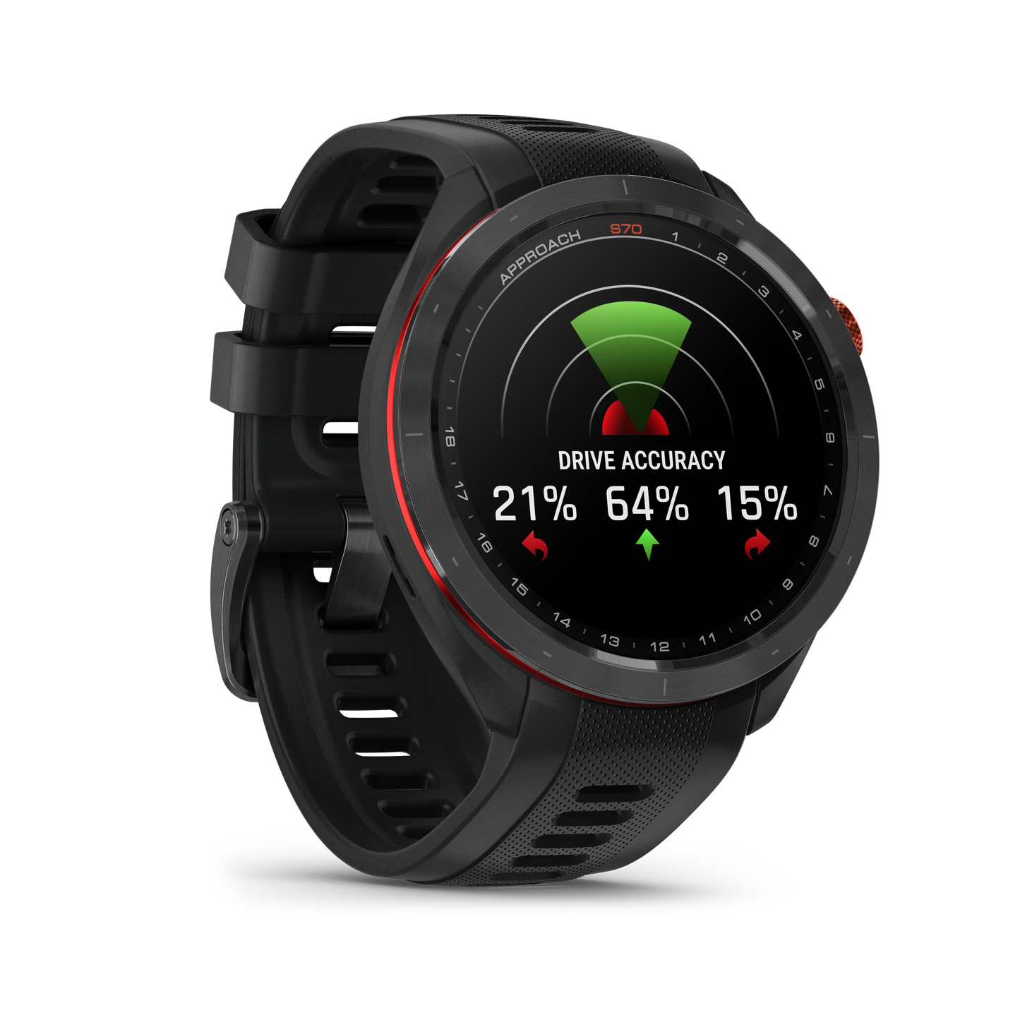 Approach® S70 Black Ceramic Bezel With Black Silicone Band