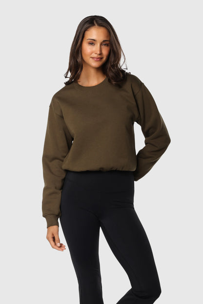 Cinch-Waist Crewneck