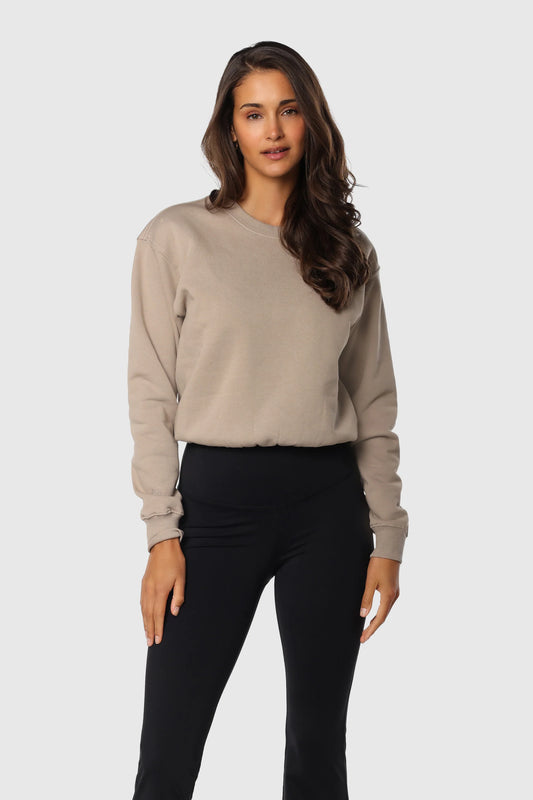 Cinch-Waist Crewneck