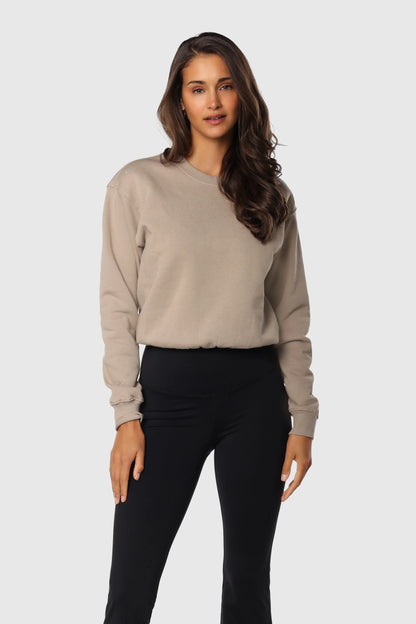 Cinch-Waist Crewneck