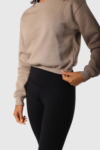 Cinch-Waist Crewneck