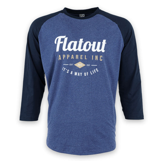 FA Raglan 3/4 (Navy / Heather Blue)