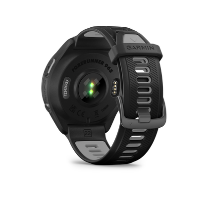 Forerunner® 965, Carbon Gray DLC Titanium Bezel With Black Case and Black/Powder Gray Silicone Band