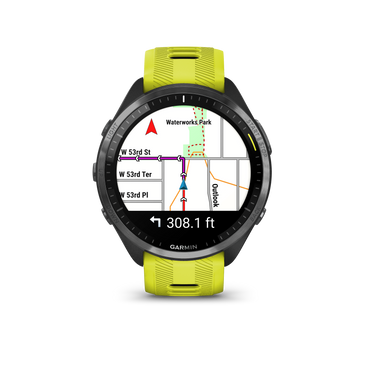 Forerunner® 965, Carbon Gray DLC Titanium Bezel With Black Case and Amp Yellow/Black Silicone Band