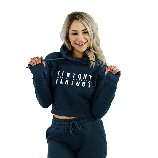 Foundation Crop Hoodie Navy