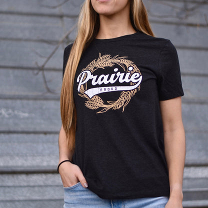 Ladies - Wreath Boyfriend T - Heather Charcoal