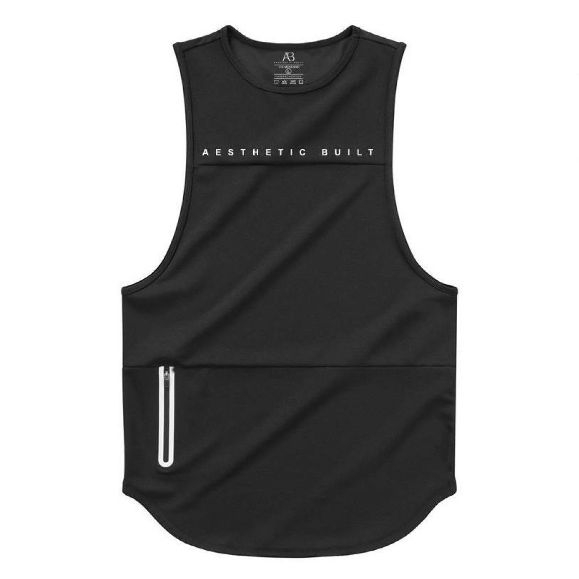 Black Perfect Muscle Zipper Pocket Tank