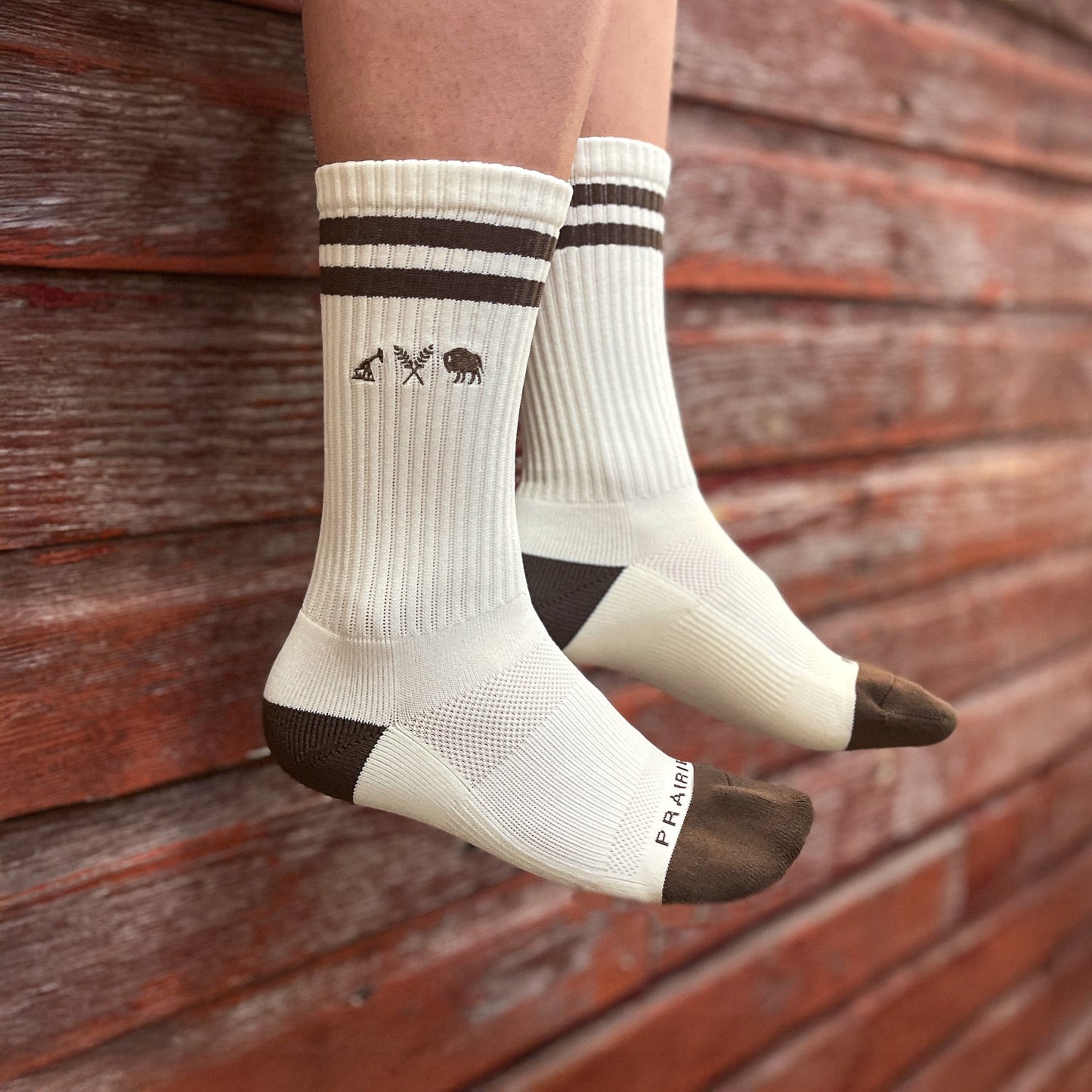 Unisex - Icon Padded Crew Sock - Cream / Brown