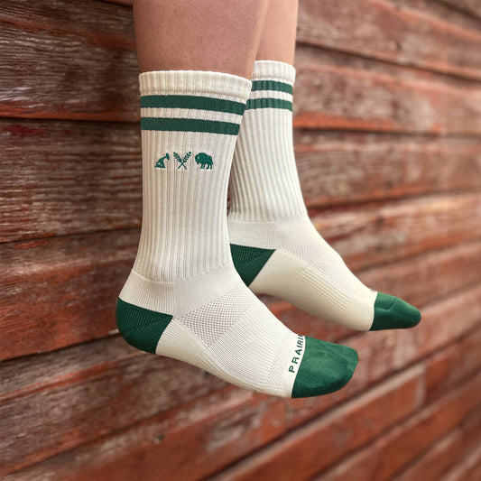 Unisex - Icon Padded Crew Sock - Cream / Forest