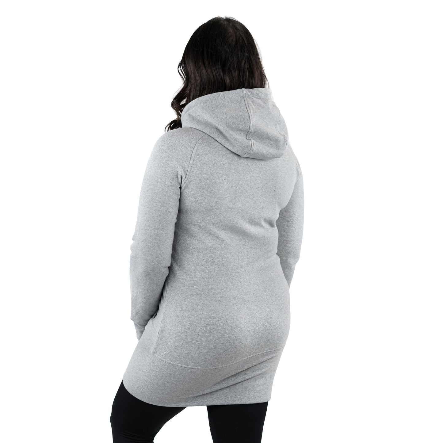 Kora Long Zipup Hoodie Heather Grey