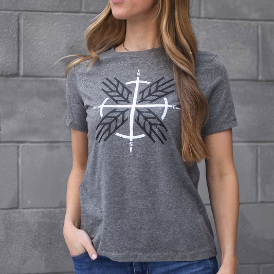 Ladies - Compass 2.0 Boyfriend T - Heather Grey