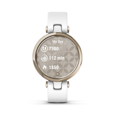 Garmin Lily™ - Smartwatch Sport Edition - Cream Gold Bezel With White Case And Silicone Band