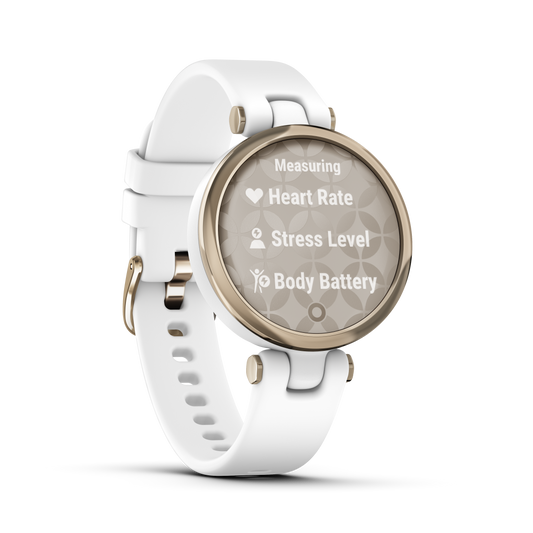 Garmin Lily™ - Smartwatch Sport Edition - Cream Gold Bezel With White Case And Silicone Band