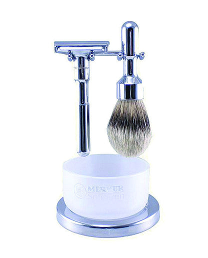 Merkur Future 4pc Double Edge Safety Razor Shaving Set, Polished