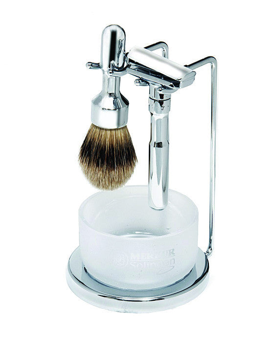 Merkur Future 4pc Double Edge Safety Razor Shaving Set, Polished