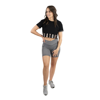 Madi Crop Tee Black