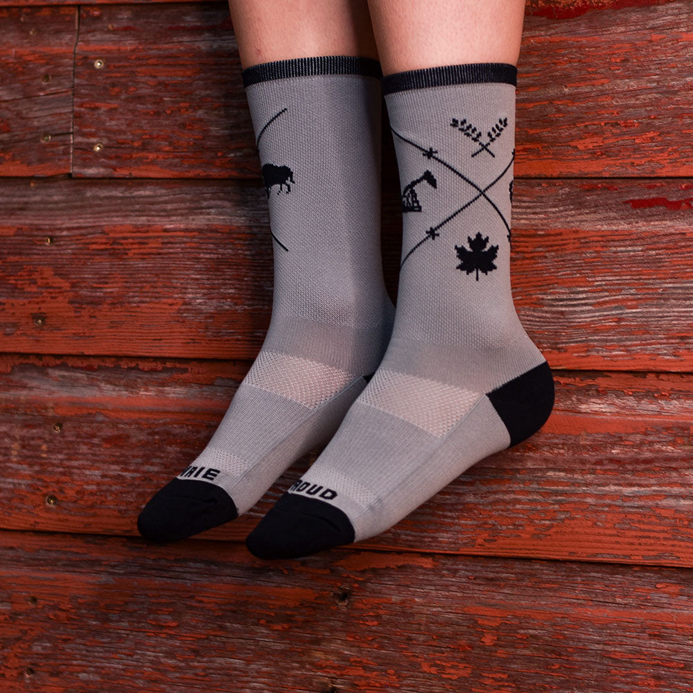 Unisex - Barb Wire Socks - Black / Charcoal