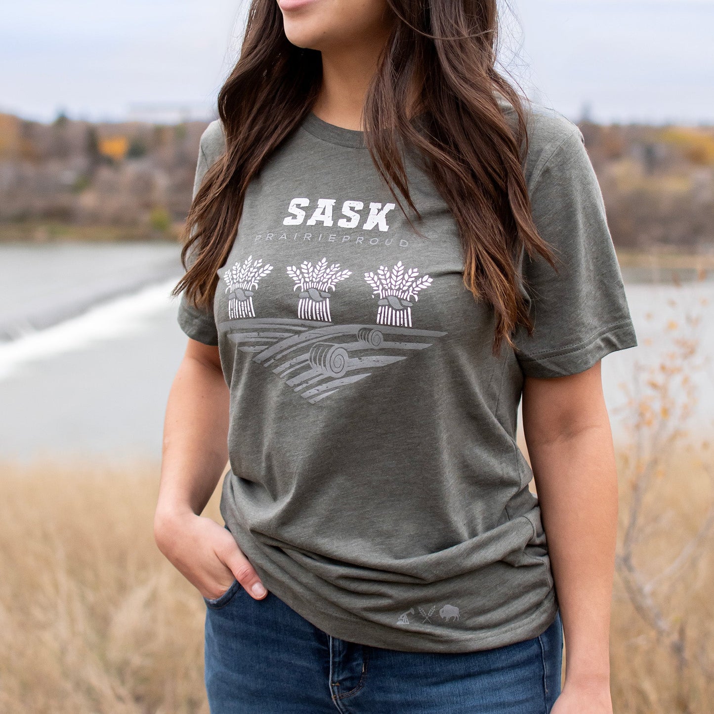 Unisex - Sask 7.0 Crew T - Heather Military