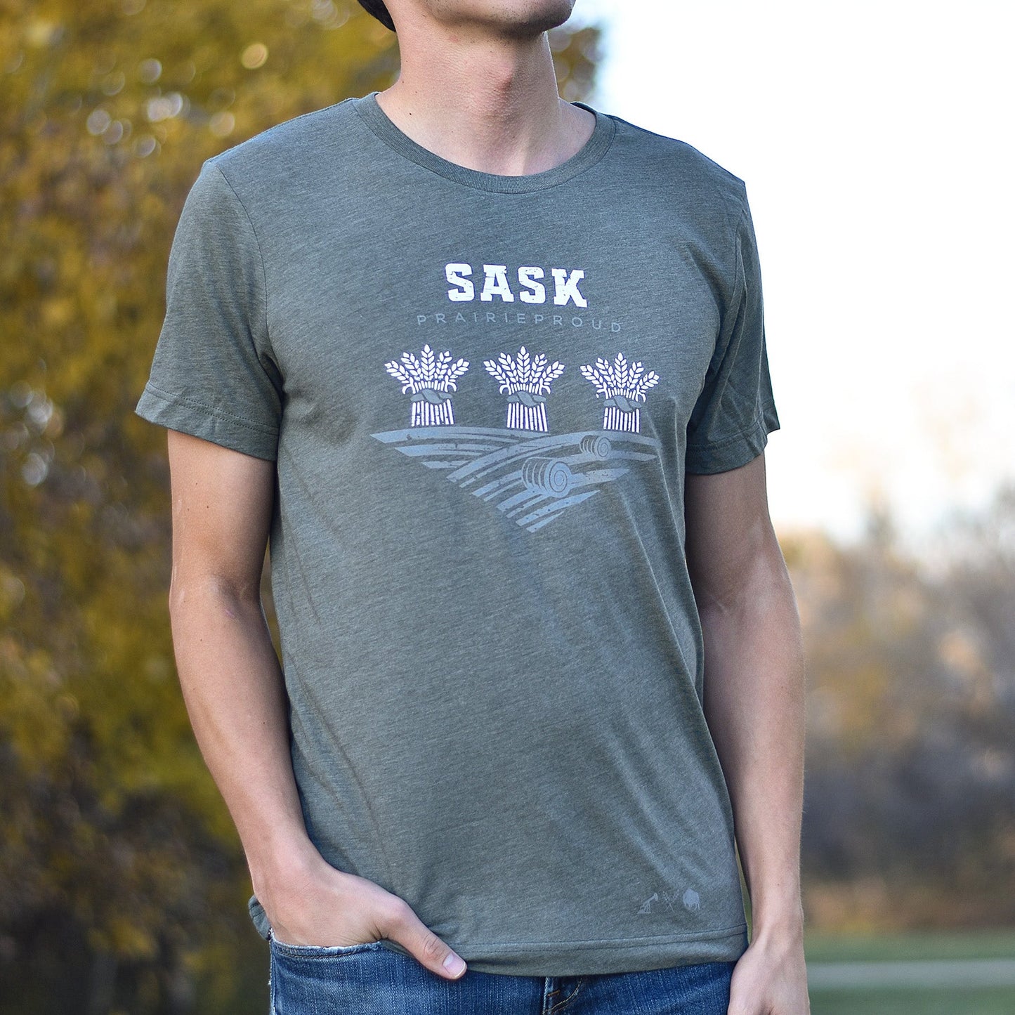 Unisex - Sask 7.0 Crew T - Heather Military