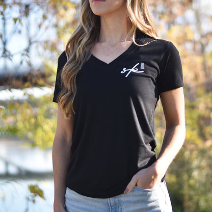 Ladies - Sask 5.0 V-Neck T - Black