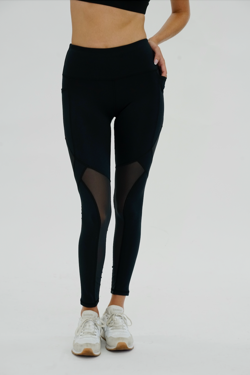 High-Rise Mesh Legging With Pockets