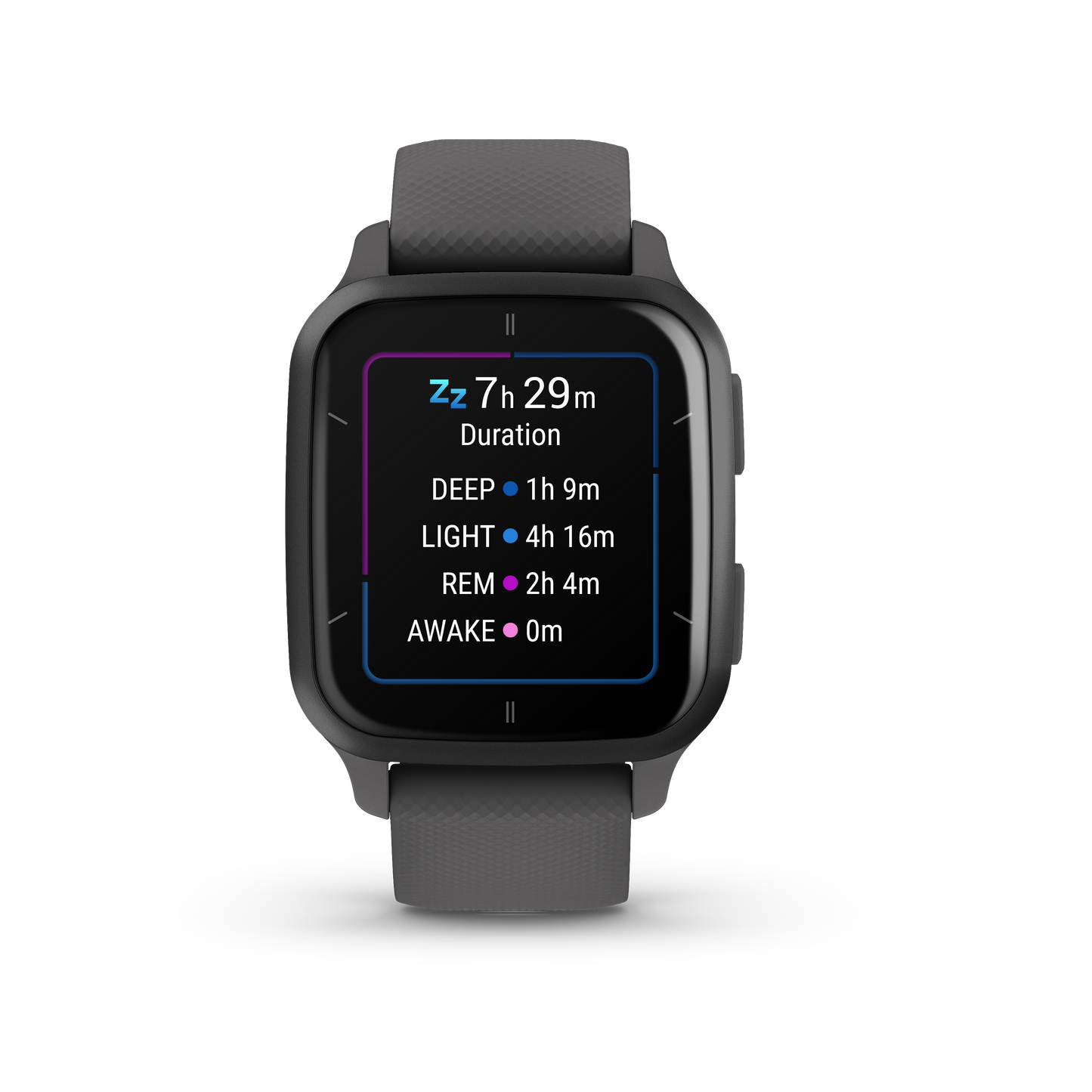 Venu® Sq 2, Slate Aluminum Bezel With Shadow Gray Case and Silicone Band