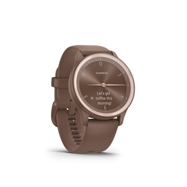 Vívomove® Sport, Cocoa Case and Silicone Band With Peach Gold Accents