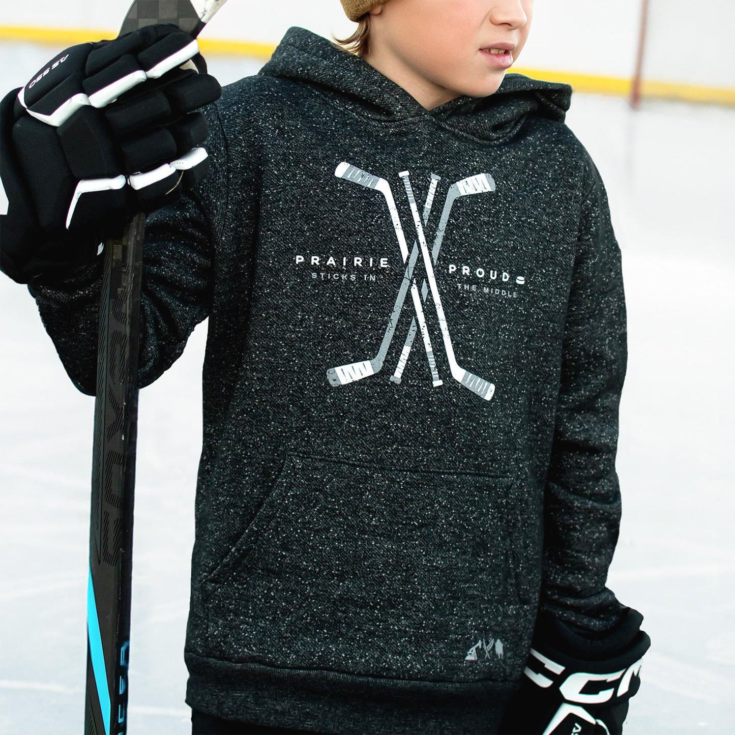 Kids \ Youth - Sticks in the Middle Hood - Heather Charcoal