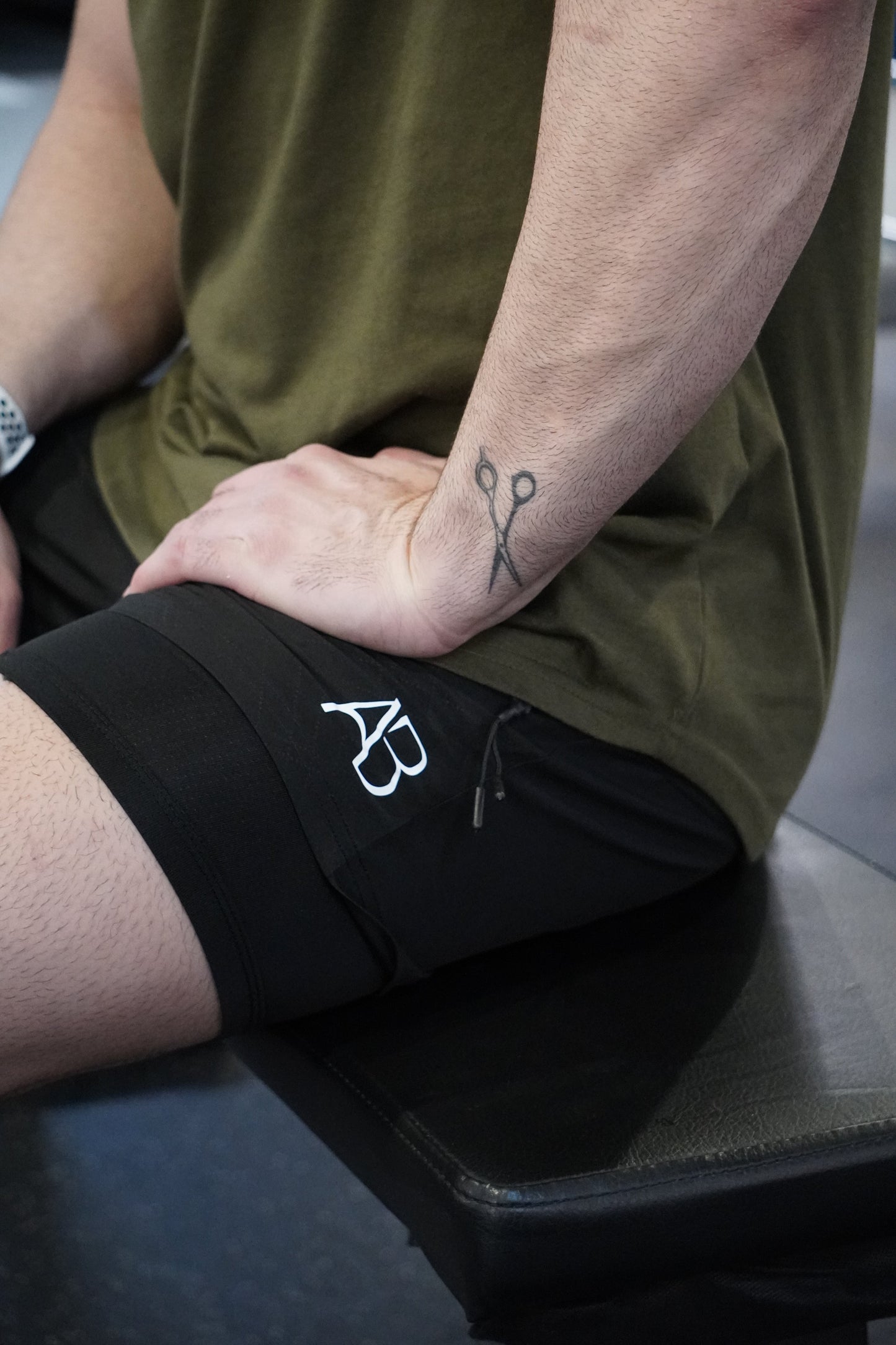 Black Geometric Compression Shorts (Discontinued)